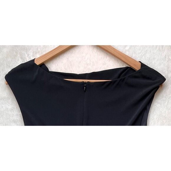 David Meister Cowl Neck Sheath Knee Length Dress in Black, Size 10 - Picture 14 of 15